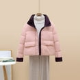 thumbnail image 1 of Guieoi Jackets for Women Clearance under $10.00 Women's Casual Winter Thickened Stand-up Collar Short Long-sleeved Coat Pink Black*Friday/Cyber*Monday Clearance, 1 of 9