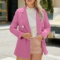thumbnail image 1 of Guieoi Jackets for Women Clearance under $10.00 Women's Solid Color Button Pocket Long Sleeved Turndown Collar Suit Jacket Pink Black*Friday/Cyber*Monday Clearance, 1 of 6