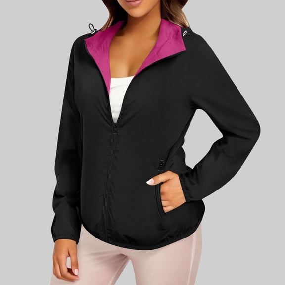 Guieoi Jackets for Women Winter Rainproof Jacket for Women Fashion Worn Out LooseLong Sleeve Hooded Casual Outwear Jackets Black Black*Friday/Cyber*Monday Clearance