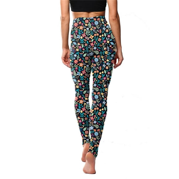 Guieoi Leggings Leggings Women's Classic Retro Color Floral Graffiti Print Leggings