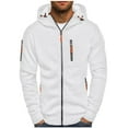 thumbnail image 1 of Guieoi Mens Coats and Jackets Winter Clearance Men Zipper Casual Fashion Hooded Pockets Solid Long Sleeved Outerwear White Black*Friday/Cyber*Monday Clearance, 1 of 5