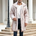 thumbnail image 1 of Guieoi Mens Coats and Jackets Winter Clearance Men's Winter Fleece Coat Style Long Sleeve Solid Color Turn Down Collar Warm Coat Pink Black*Friday/Cyber*Monday Clearance, 1 of 3