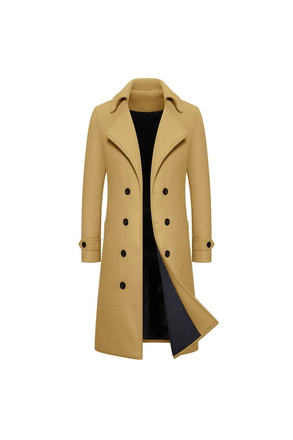 Mens Coats Outerwear Winter Clearance 4xl Fashion Men's Solid Color Long Sleeved Hooded Casual Outerwear Jackets Brown Black*Friday/Cyber*Monday Clearance