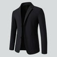 thumbnail image 1 of Guieoi Mens Coats Outerwear Winter Clearance 4xl Men's Fashion Solid Color Thin Style Breasted Lapel Pocket Long Sleeved Suit Jacket Black Black*Friday/Cyber*Monday Clearance, 1 of 6