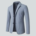 thumbnail image 1 of Guieoi Mens Coats Outerwear Winter Clearance 4xl Men's Fashion Solid Color Thin Style Breasted Lapel Pocket Long Sleeved Suit Jacket Blue Black*Friday/Cyber*Monday Clearance, 1 of 6