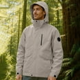 thumbnail image 1 of Guieoi Mens Coats Outerwear Winter Clearance 4xl Men's Solid Color Outdoor Sport Run Pocket Zipper Water Repellent Detachable Hat Long Sleeved Jackets Gray Black*Friday/Cyber*Monday Clearance, 1 of 9