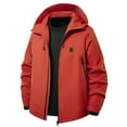 thumbnail image 1 of Guieoi Mens Coats Outerwear Winter Clearance 4xl Men's Stormcoat Windbreaker Hooded Jacket Mountaineering Waterproof Long Sleeved Hooded Casual Red Black*Friday/Cyber*Monday Clearance, 1 of 8