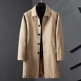 thumbnail image 1 of Guieoi Mens Coats Outerwear Winter Jackets Clearance Men's Fashion Solid Color Mid Length Button Up Casual Pocket Long Sleeved Windbreaker Jacket Brown Black*Friday/Cyber*Monday Clearance, 1 of 7