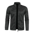 thumbnail image 1 of Guieoi Mens Coats Outerwear Winter Jackets Clearance Men's Solid Color Long Sleeved Stand Up Collar Zipper Cardigan Sweater Jacket Gray Black*Friday/Cyber*Monday Clearance, 1 of 4