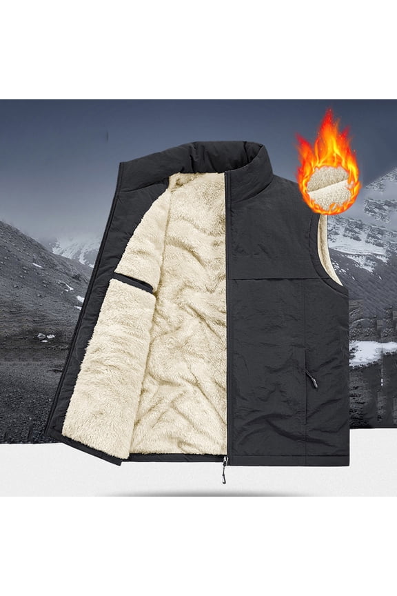 Mens Coats Outerwear Winter Jackets Clearance Men's Solid Color Stand Up Collar with Multiple Pockets and Workwear Jacket Black Black*Friday/Cyber*Monday Clearance