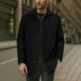thumbnail image 1 of Guieoi Mens Coats Outerwear Winter Jackets Clearance Men's Solid Medium Long Casual Coat Coat Long Sleeve Lapel Collar Pocket Coat Black Black*Friday/Cyber*Monday Clearance, 1 of 9
