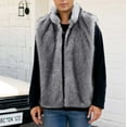 thumbnail image 1 of Guieoi Mens Coats Outerwear Winter Jackets Clearance Mens Warm Faux Furry Coat Jacket Winter Solid Stand Collar Outerwear Gray Black*Friday/Cyber*Monday Clearance, 1 of 8