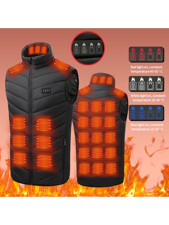 Mens Coats Outerwear Winter Jackets Unisex Zipper Press 4 Control 28 Heating Jacket Heated USB Charging Version