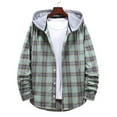 thumbnail image 1 of Guieoi Mens Winter Coat Snow Jacket Men Men's Fashion Hooded and Plaid Long Sleeve Buttons Shirt Jacket Coat, 1 of 4