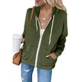 thumbnail image 1 of Guieoi Plus Size Fashion Winter Coats for Women Casual Hooded Slim Zipper Fleece Sweater Coat Green, 1 of 5