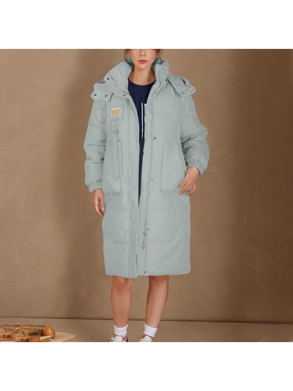 Plus Size Jackets for Women Winter Fall and Winter Long Sleeve Warm Cotton Jacket Bread Coats Green