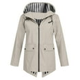 thumbnail image 1 of Guieoi Plus Size Winter Coats for Women Solid Rain Outdoor Plus Size Hooded Windproof Loose Coat Tops with Pocket Beige, 1 of 8