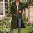 thumbnail image 1 of Guieoi Plus Size Jackets Casual Women's Fashion Solid Long Sleeve Turndow Collar Pocket Zipper Drawstring Tops Long Sweatshirts Green Black*Friday/Cyber*Monday, 1 of 6