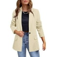 thumbnail image 1 of Guieoi Plus Size Jackets Clearance Fashion Women Cardigan one Button Outerwear Blazer Business Casual Long Sleeve Casual Coat Jackets Blouse Beige Black*Friday/Cyber*Monday Clearance, 1 of 5
