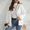 thumbnail image 1 of Guieoi Plus Size Jackets Clearance Fashion Women Oversized Zipper Solid Casual Coat Long Sleeve Fleece Hooded Casual Outerwear Jackets with Pockets White Black*Friday/Cyber*Monday Clearance, 1 of 7