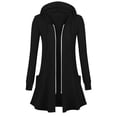 thumbnail image 1 of Guieoi Plus Size Jackets Fashion Women's Casual Long Sleeve Hooded Blouse Ladies Loose Sweatshirt Tops Zipper Long Jackets, 1 of 5