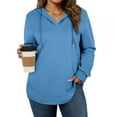 thumbnail image 1 of Guieoi Plus Size Jackets Women Sweatshirt Plus Size Hoodie Fall Fashion Long Sleeve Jackets Winter Pullover Clothing Tops Blue Black*Friday/Cyber*Monday, 1 of 7