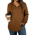 thumbnail image 1 of Guieoi Plus Size Jackets Women Sweatshirt Plus Size Hoodie Fall Fashion Long Sleeve Jackets Winter Pullover Clothing Tops Brown Black*Friday/Cyber*Monday, 1 of 7