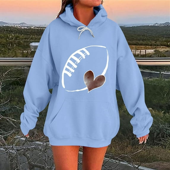 Guieoi Plus Size Jackets Women Winter Casual Activewear Solid Color Round Neck Long Sleeve Pullover Blouse Hooded Sweatshirt Blue Black*Friday/Cyber*Monday