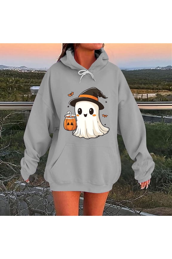 Plus Size Jackets Women Winter Casual Christmas Solid Color Round Neck Long Sleeve Pullover Blouse Hooded Sweatshirt Gray Black*Friday/Cyber*Monday