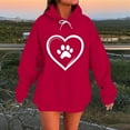 thumbnail image 1 of Guieoi Plus Size Jackets Women Winter Casual Christmas Solid Color Round Neck Long Sleeve Pullover Blouse Hooded Sweatshirt Red Black*Friday/Cyber*Monday, 1 of 5