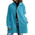 thumbnail image 1 of Guieoi Plus Size Jackets Women's Fashion Hooded Loose Corduroy Casual Jacket for Women Long-Sleeve Button Down Hoodies Blue Black*Friday/Cyber*Monday, 1 of 7