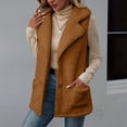 thumbnail image 1 of Guieoi Plus Size Jackets Women's Solid Color Sleeveless Lapel Button Jacket Vest with Pocket Orange, 1 of 8