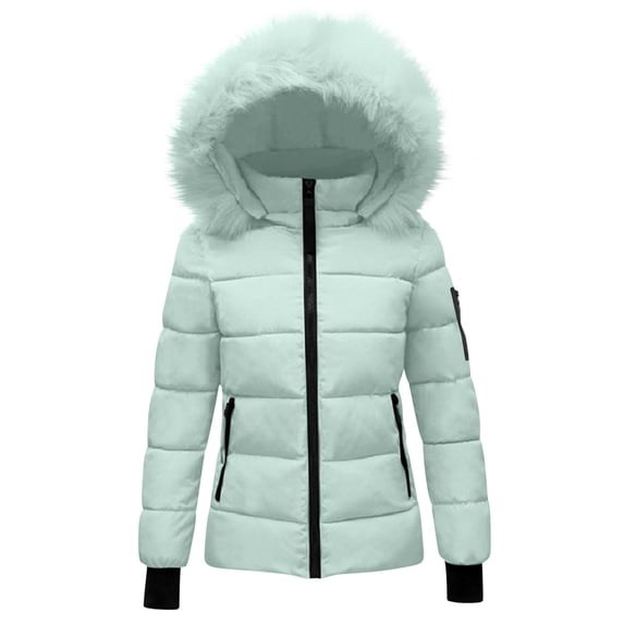 Guieoi Plus Size Jackets for Women Women's Winter Jacket with Hood Waist and To Overcome Outer Long Sleeve Coats Jacket with Pocket Green