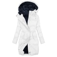 thumbnail image 1 of Guieoi Plus Size Jackets for Women Women's Solid Color Long Sleeve Hooded Fashion Padded Jacket Winter Coats White, 1 of 8