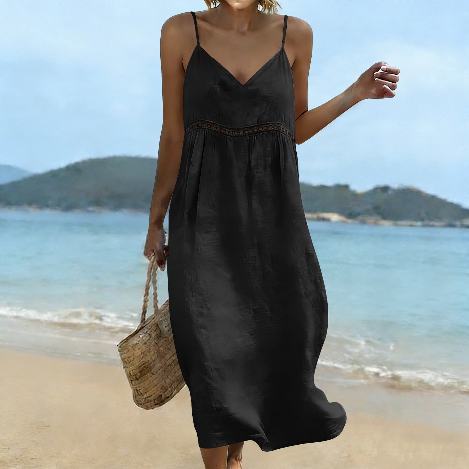 womens red cotton dress Women's The Felicity Maxi | Size: L Color:BLACK-VELORIGIN Espresso Brown Clea cotton-blend poplin midi front silhouette keeps things