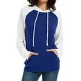 thumbnail image 1 of Guieoi Sweatshirts for Women Plus Size under $10.00 Casual Women's Fashion Solid Long Sleeve Hooded Pocket Drawstring Tops Blouse Blue Black*Friday/Cyber*Monday, 1 of 7