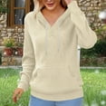 thumbnail image 1 of Guieoi Sweatshirts for Women Plus Size under $10.00 Women's Casual and Fashionable Solid T-shirt Hooded Pocket Long Sleeved Top Brown Black*Friday/Cyber*Monday, 1 of 6