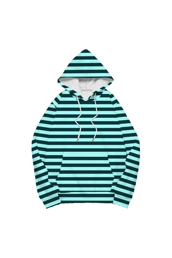 Sweatshirts for Women Plus Size under $10.00 Women's Fashion Casual Ladies Stripe Printed Long Sleeve Tops Blouse Hooded Sweatshirts Green