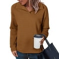 thumbnail image 1 of Guieoi Sweatshirts for Women Plus Size Clearance under $10.00 Women's Oversized Sweatshirts Long Sleeve Turn Down Collar Pullover 2025 Fall Trendy Clothes Brown Black*Friday/Cyber*Monday Clearance, 1 of 9