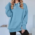 thumbnail image 1 of Guieoi Sweatshirts for Women Plus Size under $10.00 Women's Thumb Button Sweatshirt Hoodie 2025 Fall Winter Clothing Long Sleeve Hoodie Sweatshirt Blue Black*Friday/Cyber*Monday, 1 of 8