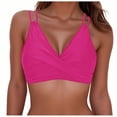 thumbnail image 1 of Guieoi Swimsuit Women Plus Size Summer Sexy Cross-Front Swimsuit Tops Pink L, 1 of 5