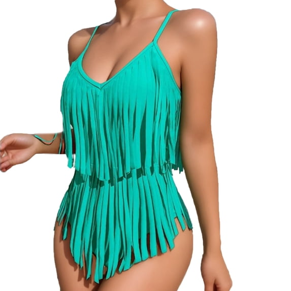 Guieoi Swimsuits for Women One-Piece Swimsuit Bikini for Women Summer Green L
