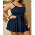 thumbnail image 1 of Guieoi Swimsuits for Women Plus Size Padded Underwire Modest Strapless Plus Size Backless Sports Two-Piece Swimsuit Set Blue XXL, 1 of 9
