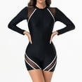 thumbnail image 1 of Guieoi Swimsuits for Women Plus Size Zipper Long-Sleeve Surf Suit with Zipper Boxer Shorts Sports Swimwear One-Piece Swimsuit White M, 1 of 9