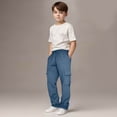 thumbnail image 1 of Guieoi Winter Warm Pants Plus Size Boys and Childrens Casual Sports Sweatpants Trendy Drawstring Jogger Pants Sweatpants Lightweight for 3-13Years Blue, 1 of 7