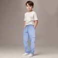 thumbnail image 1 of Guieoi Winter Warm Pants Plus Size Boys and Childrens Casual Sports Sweatpants Trendy Drawstring Jogger Pants Sweatpants Lightweight for 3-13Years Blue, 1 of 7