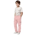 thumbnail image 1 of Guieoi Winter Warm Pants Plus Size Boys and Childrens Sports Cargo Pants Stretch Elastic Waist School Kids Twill Joggers for 4-13Years Pink, 1 of 9