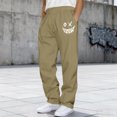 thumbnail image 1 of Guieoi Winter Warm Pants Plus Size Men's Fashion Drawstring Elastic Waist Solid Color Casual Sweat Length Pants Beige, 1 of 8