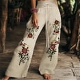 thumbnail image 1 of Guieoi Winter Warm Pants Plus Size Womens High Waist Drawstring Trousers with Pockets White, 1 of 6