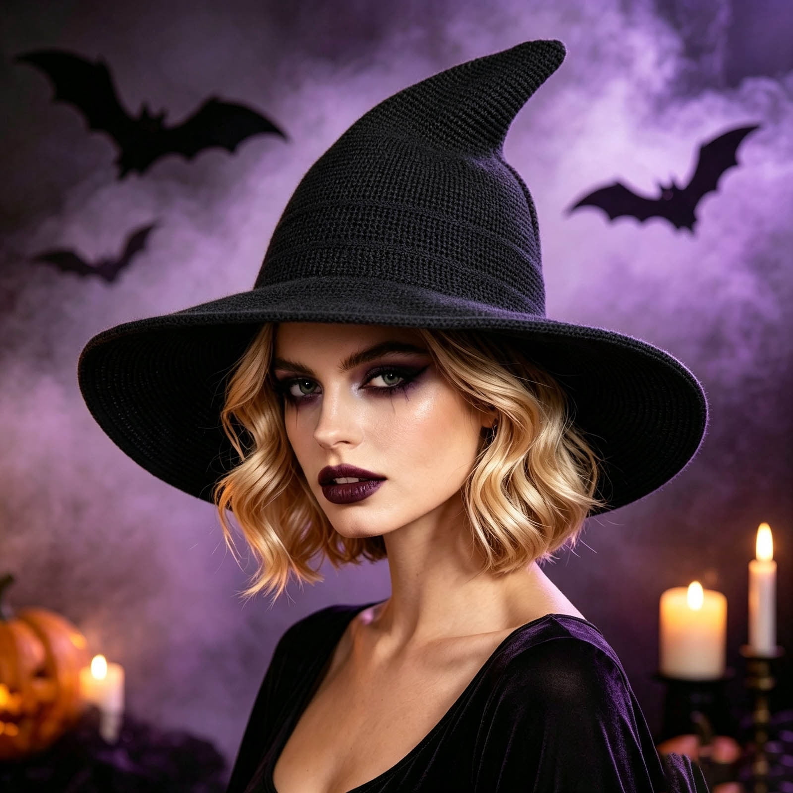 Guieoi Witch Hat Halloween Party Pointed Wizard Hat - Walmart.com